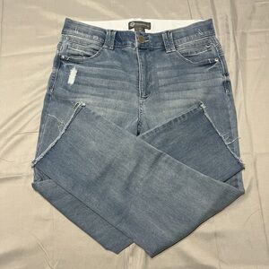 Democracy Women's "Ab"solution High Rise Slim Straight Fray Ankle Jeans